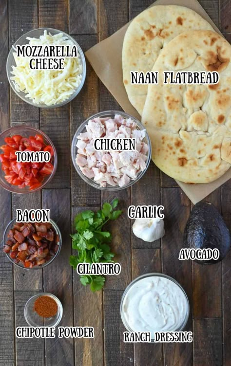 Flat Bread Meals, Recipes With Flatbread, Recipes For Flatbread, Recipes For Naan Bread, Artisan Flatbread Recipes, Flatbread Dinner Ideas, Chicken And Naan Bread, Flat Bread Recipe Toppings, Chicken Caesar Flatbread