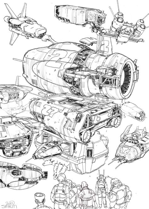 Pencil Brush, Mechanical Engineering Design, Arte Robot, Spaceship Art, Industrial Design Sketch, Spaceship Design, Robots Concept, Robot Concept Art, Cyberpunk Art