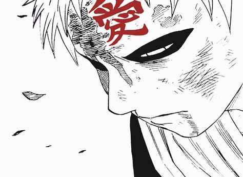 Gaara -- the kanji on his forehead means "love" which is important  combine to form the single kanji symbol for "love" the same as on Gaara's forehead :) :) Gaara Fanart, Naruto Gaara, Manga Pages, Anime Tattoos, Naruto Art, Itachi Uchiha, Naruto Uzumaki, Anime Naruto, Naruto Shippuden