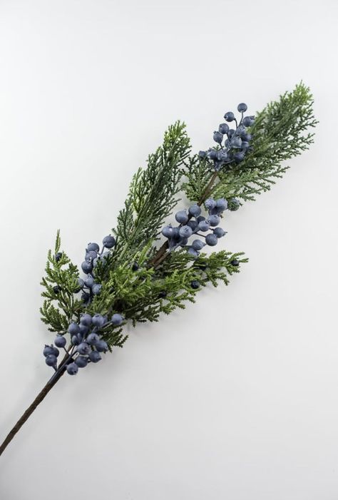 Seeding juniper cedar spray with blue berries - Greenery MarketgreeneryXP2161-GB Blue Juniper, Greenery Christmas, Navy Christmas, Blue Christmas Decor, Blue Berries, Christmas Berries, Juniper Berries, Faux Greenery, Fall Ribbons