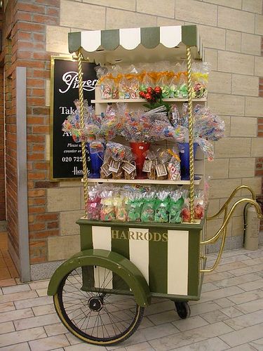 TABLE SETUP: Vintage candy cart Candy Carts Ideas, Vintage Candy Display, Vintage Candy Shop, Diy Candy Cart Plans, Candy Cart Plans, Candy Cart With Wheels, Carriage Candy Table, Candy Car, Candy Stand