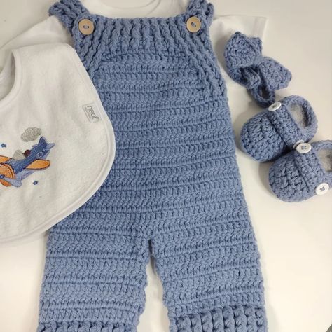 Baby boy crochet overalls set #babyboy #crochetforboys #crochetforbaby #crochetnecklace Boy Overall Outfits, Crochet Overalls, Baby Boy Crochet, Baby Cardigan Pattern Crochet, Boy Overalls, Baby Boy Overalls, Boy Crochet, Crochet Bib, Baby Cardigan Pattern