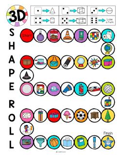 Shape Activities Kindergarten, Guided Math Centers, Dice Print, 3 Dimensional Shapes, Solid Figures, Shapes Kindergarten, Shape Activities, Rectangular Prism, Magic 8 Ball