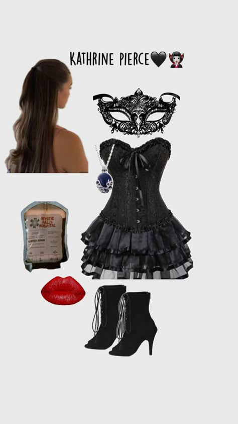 Kathrine Pierce Halloween Costume, Halloween Outfits Ideas, Baddie Halloween, Katherine Pierce Outfits, Ideas Para Halloween, Vampire Halloween Costume, Cute Group Halloween Costumes, Vampire Clothes