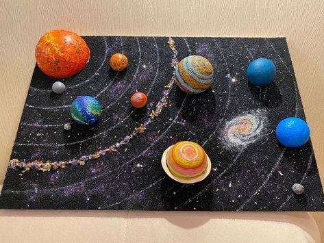 3rd Grade Solar System Projects, Solar System Model Project, 3d Solar System Project, Diy Solar System Project, Solaire Diy, Solar System Projects For Kids, 3d Solar System, Planet Project, Space Activities For Kids