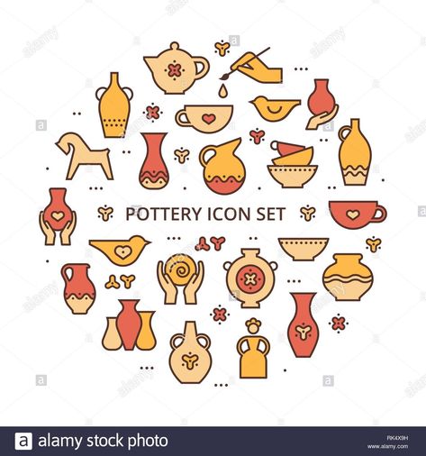 Pottery Icon, Clay Horse, Banner Illustration, Class Poster, Pottery Workshop, Hand Building, Circle Template, Clay Studio, Pottery Classes