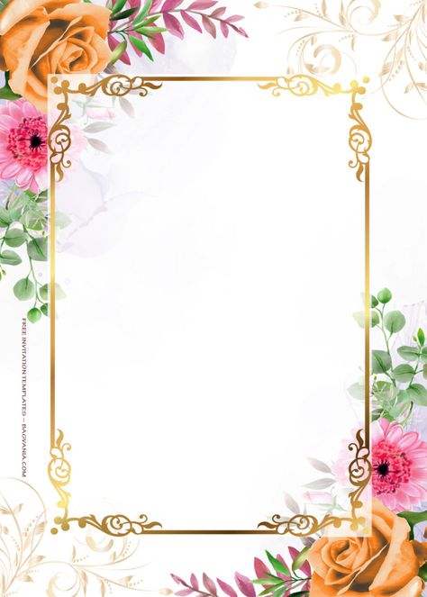 Floral Template, Wedding Card Design Indian, Free Printable Invitations Templates, Wedding Card Frames, Spring Flower Arrangements, Wedding Invitation Background, Digital Invitations Wedding, Wedding Planning Decor, Invitation Background