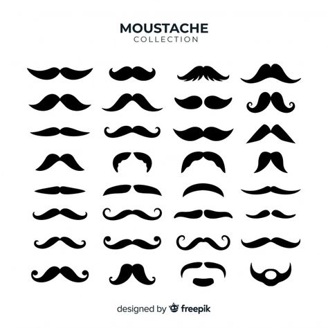 Mustache Clipart, Kawaii Expressions, Mustache Drawing, Movember Mustache, Eyebrow Template, Beard Cuts, Hair Clipart, Man Vector, Bearded Lady