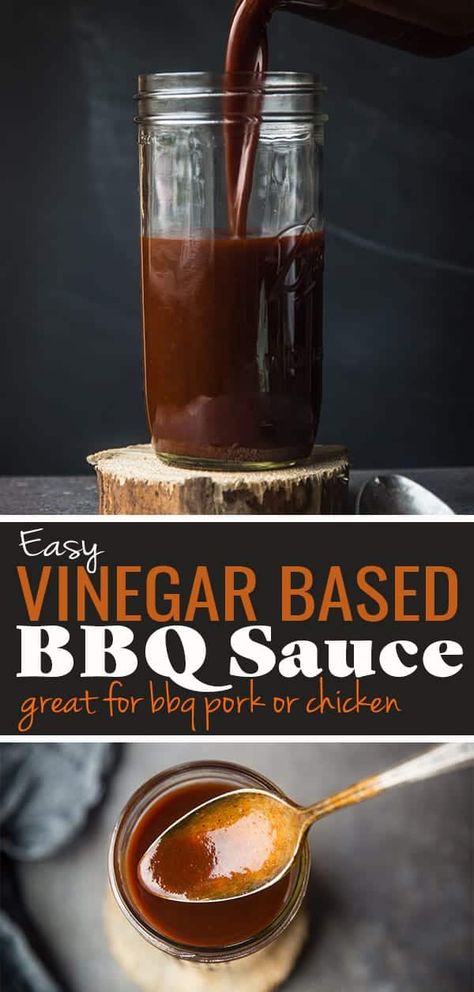 Vinegar Based Bbq Sauce, Vinegar Bbq Sauce, Homemade Vinegar, Easy Bbq Sauce, Bbq Sauce Homemade Easy, Bbq Sauce Ingredients, Carolina Bbq Sauce, Homemade Bbq Sauce Recipe, Homemade Barbecue