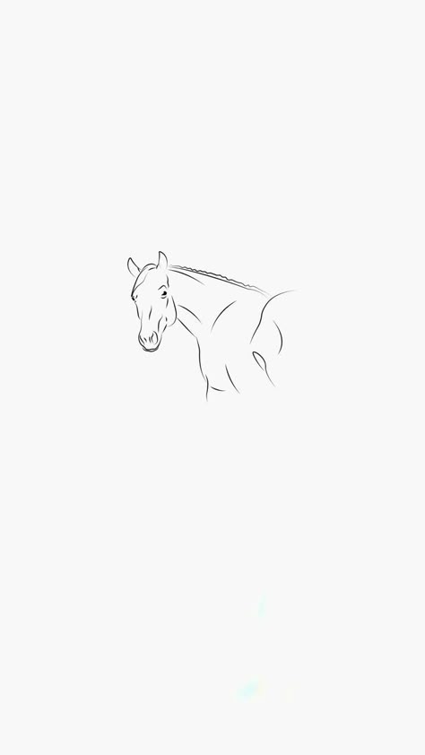 Line Work Horse Tattoo, Simple Horse Tattoo Ideas, Horse Shoes Tattoo, Horse Tattoo Ideas Small Simple, Horse Memorial Tattoo, Minimalist Horse Tattoo, Horse Outline Tattoo, Veterinarian Tattoo, Equine Tattoo