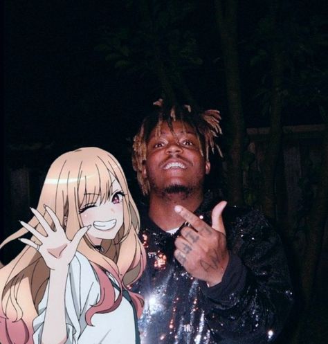 Celebrities With Anime Characters, Rapper And Anime, Gangsta Anime, Anime Rapper, Anime Gangster, Real Anime, Rap Aesthetic, 5 Anime, Black Anime Characters