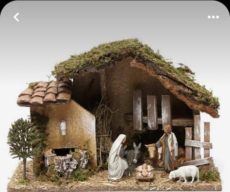 Christmas Crib Designs, Christmas Nativity Scene Diy, Nativity House, Christmas Crib Ideas, Nativity Scene Diy, Fontanini Nativity, Nativity Costumes, Diy Nativity, Fairy Garden Designs