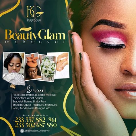 Makeup Flyer Design Make Up, Makeup Banner Design Ideas, Makeup Design Poster, Makeup Flyer Design Inspiration, Make Up Flyer Design, Makeup Poster Design, Makeup Graphic Design, Makeup Flyer Design, Beauty Flyer Design