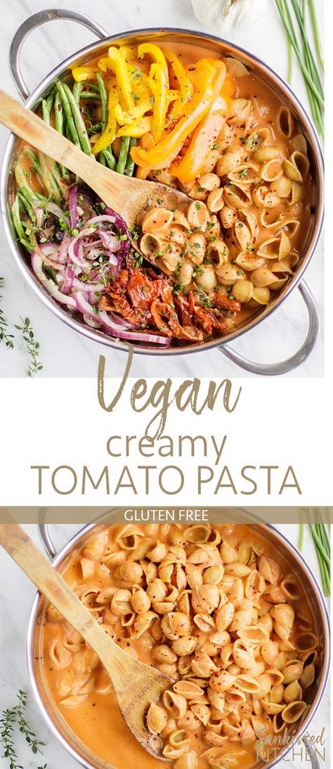 Vegan Creamy Tomato Pasta, Creamy Tomato Pasta Sauce, Easy One Pot Pasta, Creamy Tomato Pasta, Resep Pasta, Aloo Gobi, One Pot Pasta Recipes, Tomato Pasta Sauce, Vegan Pasta Recipes