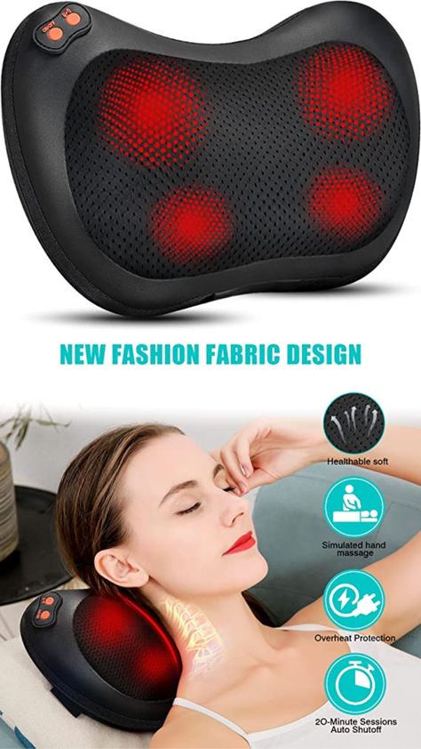 iKristin Back Neck Massager,Shiatsu Massage Pillow with Heat, Deep Tissue Kneading Massager for Shoulder,Back,Legs,Electric Back Massager,Massage at Home,Car Massage At Home, Massage Pillow, Healthy Man, Massage Equipment, Neck Massager, Back Massager, Massage Machine, Shiatsu Massage, Hand Massage