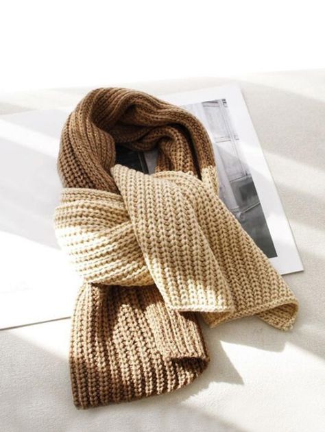 Winter Colorblock Knitted Neck Scarf  BEIGE BLACK FERN GREEN GOLDEN BROWN RED WINE , #affiliate, #Neck, #Scarf, #BEIGE, #Winter, #Colorblock #Ad Brown Crochet Scarf, Knit Neck Scarf, Neck Scarf Crochet, Crochet Scarf Ideas, Crochet Photoshoot, Styling Scarf, Lace Crochet Scarf, Knitting Photography, Scarf Aesthetic