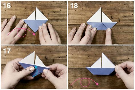 Magazine Paper Crafts, Architecture Origami, Boat Card, Paper Crafts Magazine, Origami Ball, Origami Boat, Origami Decoration, Origami Envelope, Origami Models