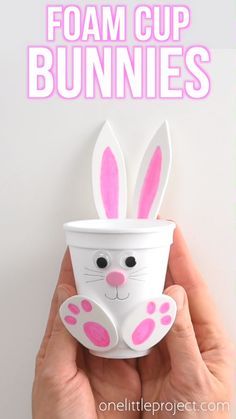 Påskeaktiviteter For Barn, Small Easter Gifts, How To Make Foam, Dixie Cups, Kraf Kertas, Fun Easter Crafts, Craft Foam, Easy Easter Crafts, Easter Bunny Crafts