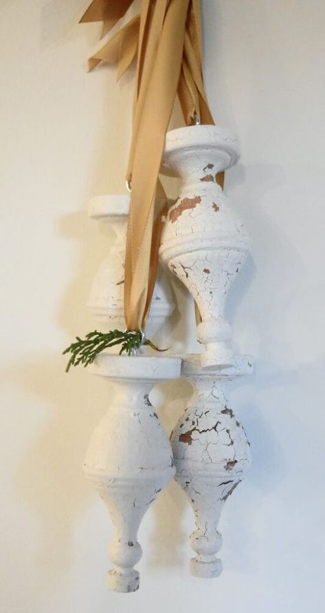 by | Nov 25, 2021 | Decorating, DIY, Handmade | In this post I am sharing how to make DIY wooden finial ornaments. It Wooden Spindle Christmas Ornaments, Railing Spindle Crafts, Decorating With Finials, Finials Ideas Diy, Wooden Spindle Crafts, Spindle Decor, Repurposed Spindles, Wooden Decor Ideas, Spindle Ornaments