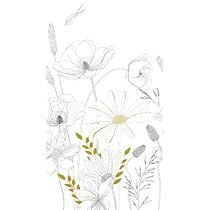 Wall Mural Decals, Linear Design, Meadow Flowers, Wallpaper Direct, Ancient Symbols, Room Wallpaper, White Wallpaper, Gold Details, Floral Wallpaper