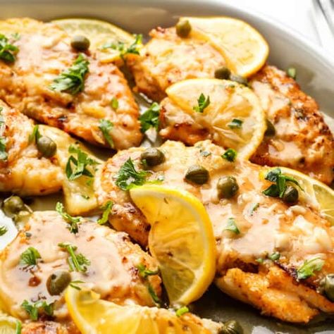 Fish Piccata - Erren's Kitchen Lemon Fish, Lemon Chicken Piccata, Low Calorie Chicken, Piccata Recipe, Chicken Piccata Recipe, One Pan Chicken, 20 Minute Recipes, Chicken Piccata, Giada De Laurentiis