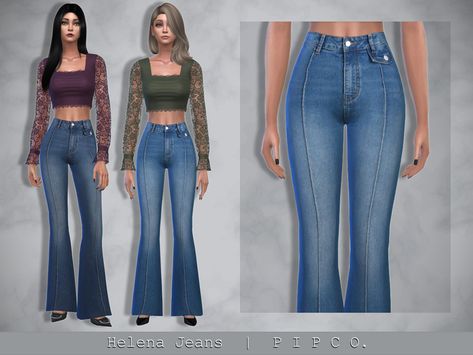 Sims 4 Anime, Jeans Flared, Cold Weather Outfit, Sims 4 Teen, Sims 4 Cc Packs, Sims 4 Collections, Cold Outfits, Sims 4 Mods Clothes, Sims 4 Cas