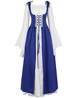 Amazon.com: ROLECOS Womens Royal Vintage Medieval Dresses Lady Satin Gothic Masquerade Dress Purple M: Clothing Peasant Dress Medieval, Shy Princess, Medieval Costume Women, Wench Costume, Irish Costumes, Gothic Gowns, Royal Au, Wine Red Dress, Ginger Dress