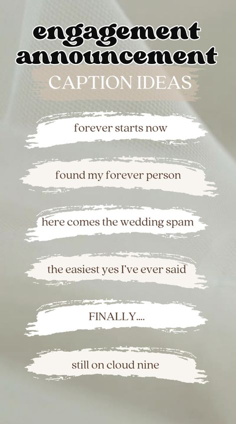 Fun engagement announcement caption ideas Engagement Quotes Announcement, Engagement Announcement Captions, Engagement Annoucement, Cute Engagement Announcements, Creative Engagement Announcement, Engagement Announcement Ideas, Engagement Captions, Party Captions, Engagement Announcements