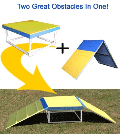 Pause Table plus Mini A Frame Diy Dog Agility Pause Table, Diy Dog Training Equipment, Dog Backyard Playground, Dog Agility Course Diy, Dog Friendly Backyard, Dog Backyard, Dog Agility Course, Dog Training Equipment, Dog Equipment