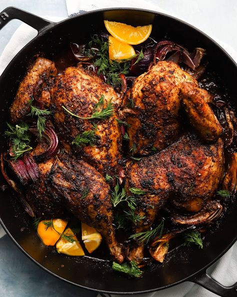 Harissa & Sumac Roasted Chicken with Tzatziki | Lindseyeats Sumac Chicken, Sumac Recipes, Harissa Chicken, Homemade Tzatziki Sauce, Middle East Recipes, Homemade Tzatziki, Chicken Dishes Recipes, Middle Eastern Recipes, Poultry Recipes