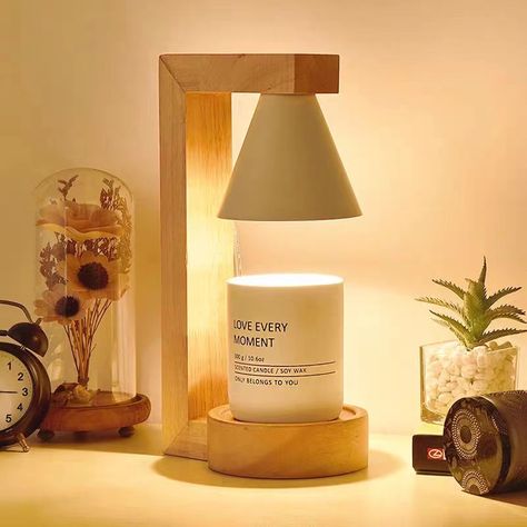 Lamp Decoration, Candle Warmer Lamp, Lampe Decoration, Wooden Candles, Creative Personality, Candle Warmer, Table Lamps For Bedroom, Style Japonais, Candle Lamp