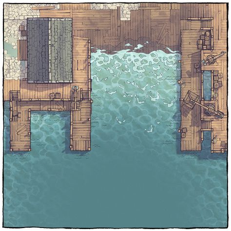 I'd like to announce a brand new map: The Shipyard! These sun-bleached jetties are begging for blood, and you can download them for free thanks to my Patreon supporters. :)  The Shipyard https://2minutetabletop.com/shipyard-harbor-port-battle-map/  Tags: battle map, boat, city, harbor, harbour, ocean, port, sailing, sea, ship, shipyard, wharf Battle Map, Tabletop Rpg Maps, Rpg Map, Dungeon Maps, Fantasy Battle, D D Maps, D&d Dungeons And Dragons, Dungeons And Dragons Homebrew, Fantasy Map