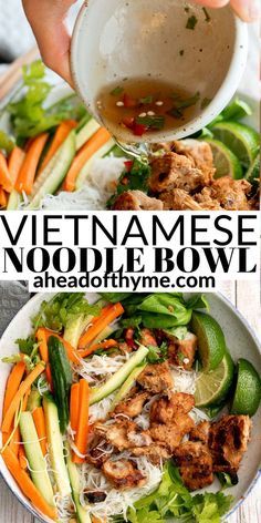 Vietnamese Noodle Bowl, Salad Bowl Recipes, Noodle Bowls Recipes, Vermicelli Recipes, Healthy Bowls Recipes, Healthy Bowls, Noodle Bowl, Think Food, Asian Cooking