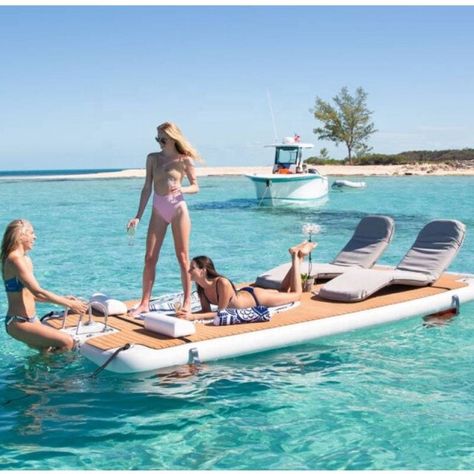 Inflatable Swim Island Floating Raft Inflatable Foil Water Jet Ski Dock Floats Platform With Ladder for Lake River Water Sports _ - AliExpress Mobile Floating Boat Dock Ideas, Party Raft Floating Island, Lake Rafts, Floating Jet Ski Dock, Inflatable Raft, Inflatable Floating Island, Floating Dock Kits Lowe's, Kayaking With Dogs, Jet Ski Dock