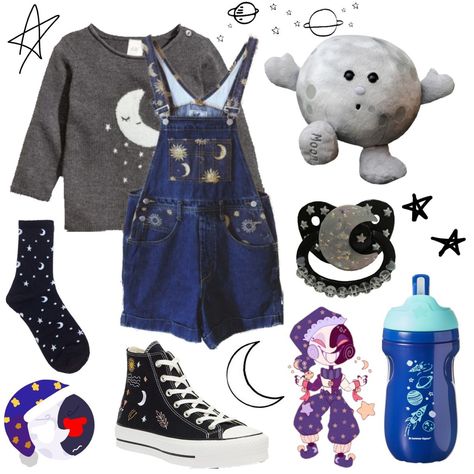 Moondrop Outfit, Moon Outfit Aesthetic, Littlespacecore Outfits, Little Spaces Ideas Outfits, Age Reggresion Outfits, Fnaf Outfits, Moon Outfit, Fnaf Costume, Space Outfit