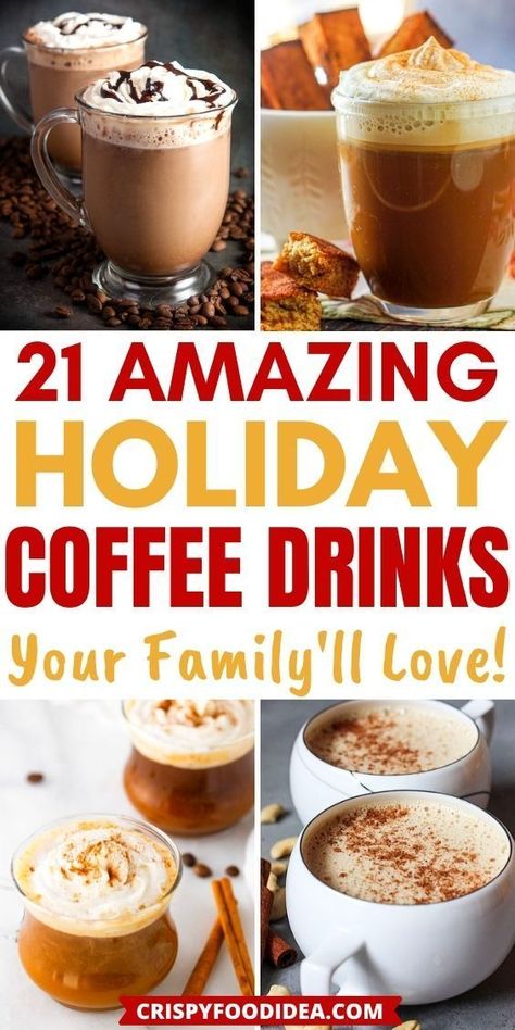 Easy Hot Coffee Drinks Recipes At Home, Christmas Coffee Flavor Ideas, Festive Coffee Drinks, Holiday Coffee Drinks Christmas, Thanksgiving Coffee Drinks, Hot Coffee Recipes At Home How To Make, Christmas Coffee Drink Recipes, Christmas Coffee Flavors, Christmas Coffee Recipes At Home