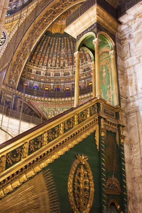 Mohammed Ali mosque interior in Cairo citadel,Egypt. Mohammed Ali mosque interior in Cairo citadel stock images Cairo Mosque, Egypt Mosque, Cairo Citadel, Mosque Interior, Desert Temple, Islamic Civilization, Egyptian Architecture, Places In Egypt, Mohamed Ali