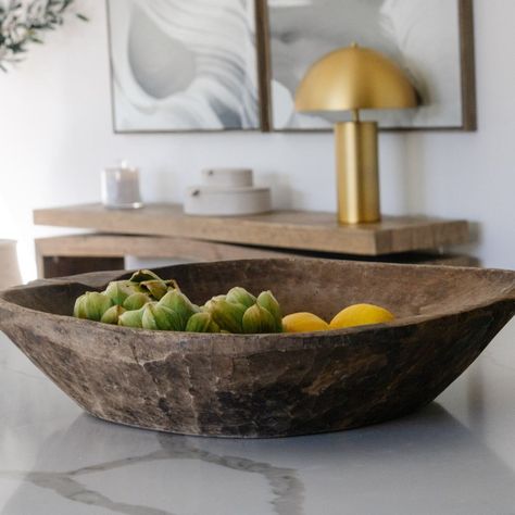 Found Wooden Bowl Wood Fruit Bowl Kitchen, Wooden Bowls Decor Ideas, Meditation House, Kitchen Fruit Bowl, Kitchen Styling Ideas, Fruit Bowl Decor, Fruit Bowl Kitchen, Wabi Sabi Kitchen, Sustainable Kitchen Design