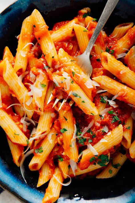 Arrabbiata Sauce, Sweet Potato Seasoning, Shaped Pasta, Cookie And Kate, Quinoa Sweet Potato, Italian Chopped Salad, Salad Sauce, Red Chili Peppers, Italian Recipes Authentic