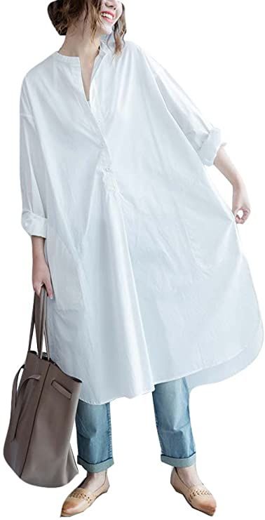 Long White Shirt Dress, Long White Shirt, Baggy Dresses, Long Black Cardigan, Button Down Shirt Dress, Dresses Plus Size, Shirt Dress Casual, Dress Shirts For Women, Loose Blouse