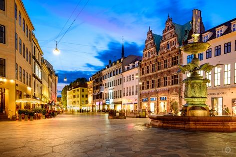 Shopping Street Stroget at Night Copenhagen Denmark Background Stroget Street Copenhagen, Copenhagen Architecture, Free Backgrounds, Copenhagen Denmark, City Lights, Cool Wallpaper, Photo Poses, Free Photos, At Night