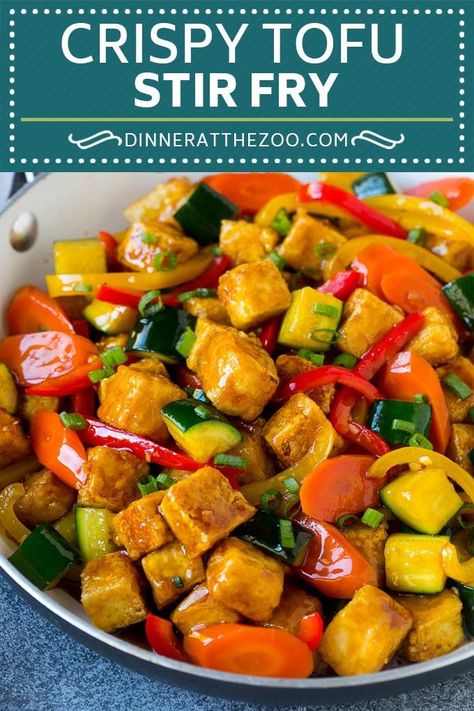 Stir Fry Tofu, Dinner Meatless, Tofu Stir Fry Recipe, Fry Tofu, Zucchini Dinner, Tofu Recipes Healthy, Vegetable Stir Fry Recipe, Vegetarian Stir Fry, Tofu Recipes Vegan