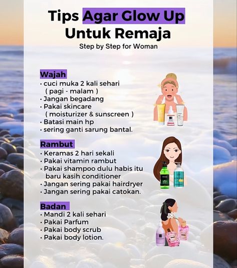 Glow Up Challenge Indonesia, Tips Kecantikan, Motivasi Diet, Skin Detox, Girl Tips, Skin Routine, Glow Up Tips, Body Skin Care Routine, Beauty Skin Care Routine