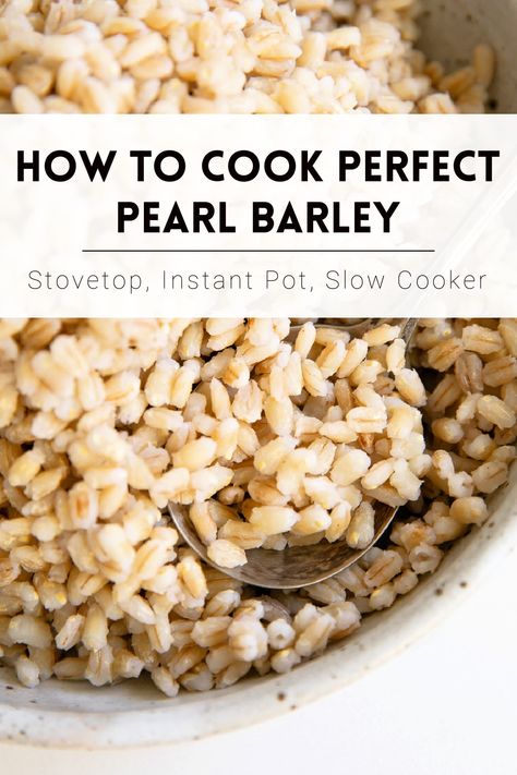 Pearl Barley Slow Cooker, Barley Side Dishes, Instant Pot Pearl Barley, How To Cook Pearl Barley, Pearled Barley Recipes, Slow Cooker Barley, Barley Recipes, Pearled Barley, Chicken Barley Soup