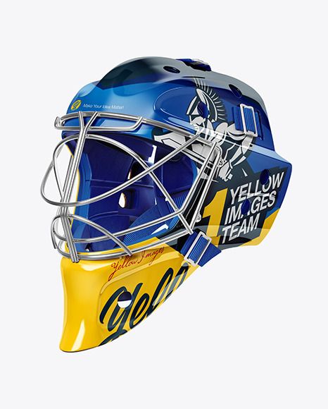 Present your work with this mockup of a hockey goalkeeper helmet in a half side view. Premium quality. Incredibly simple to use. Includes special layers and smart object for your artworks. This mockup is available for purchase only on Yellow Images. Sample design is not included in the download file. Ice Hockey Helmet, Graphic Mockup, Ice Sports, Hockey Helmet, Logo Design Mockup, Mockup Template Free, Game Graphics, Sport Equipment, Free Psd Design