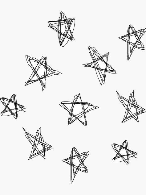 "star doodle" Sticker by emilymcgrane | Redbubble Doodle Sticker, Star Doodle, Doodle Png, Star Outline, Drawing Stars, Star Illustration, Online Quiz, Diy Carpet, Increase Sales