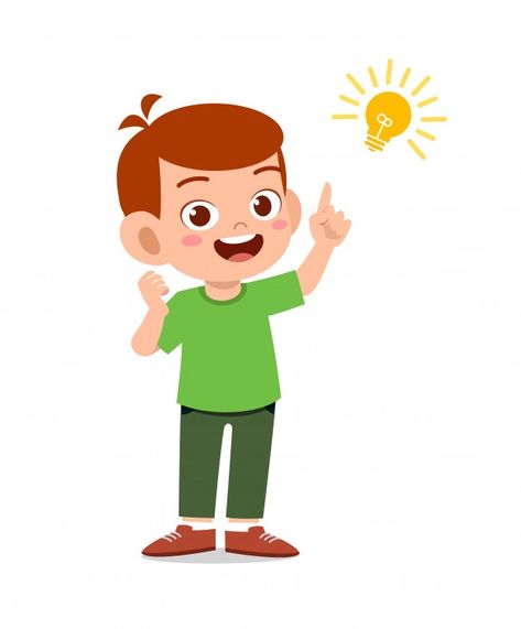 Happy cute little kid boy with idea lamp... | Premium Vector #Freepik #vector #light #character #cartoon #idea Thinking Pictures Cartoon, English Speech, Teacher Cartoon, Math Poster, Cute Images With Quotes, Girl Thinking, Iphone Wallpaper Quotes Love, Kids Clipart, Boys Playing