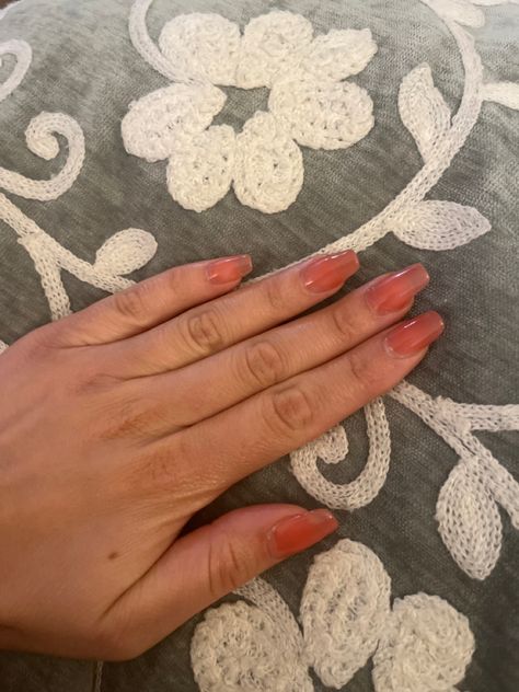 Red Jelly Gel Nails, Translucent Jelly Nails, Pink And Clear Nails, Long Jelly Nails, Natural Jelly Nails, Red Jelly Nails Acrylic, Pink Jelly Nails Acrylic, Nude Jelly Nails, Jelly Red Nails