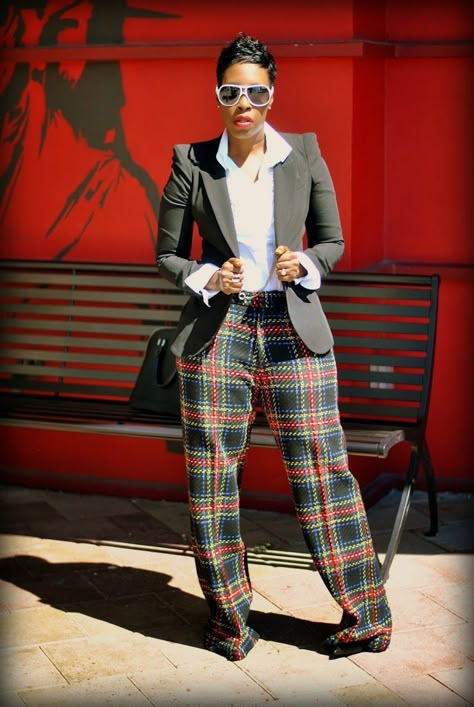 Stylish Business Outfits, Plaid Pants Outfit, Stylish Work Outfits, Thrift Finds, Diva Fashion, Casual Work Outfits, I Thank You, Beauty And Lifestyle, Plaid Pants