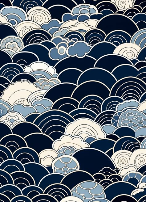 Japanese woodblock prints with traditional patterns for home decor inspiration, featuring ukiyo-e designs and motifs. Book Pattern Design, Background Drawing Ideas Patterns, Japanese Prints Pattern, Japan Pattern Design, Asian Design Pattern, Drawing Memories, Japanese Patterns Traditional, Scrapbook Drawings, Doodling Painting